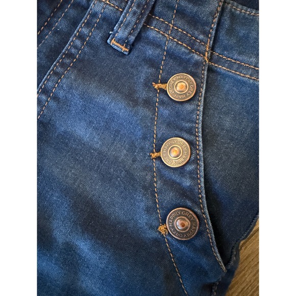 Happily Grey Women Blue Denim Flare Jeans Button Detail Size 5 27 - Picture 3 of 9